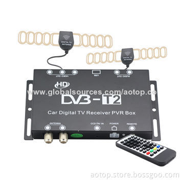 Car DVB-T2 Receiver, Supports HDMI, 180km/H Speed, HD 1,080P/USB PVR Recording/Double Active Antenna